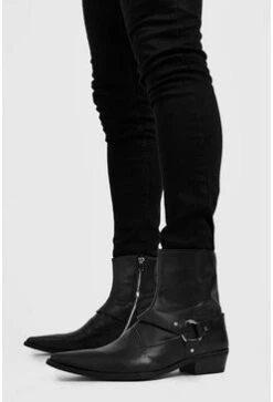 Harness Detail Western Boot In Black