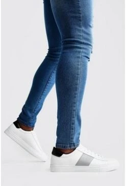 Side Tape Detail Trainer In Grey