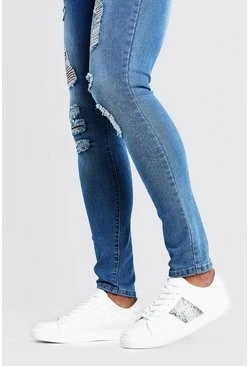 Snake Side Tape Trainer In White 3 Snake Side Tape Trainer In White