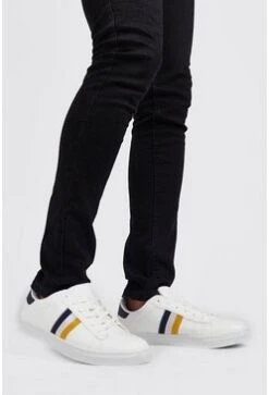 Stripe Side Tape Detail Sneaker In White