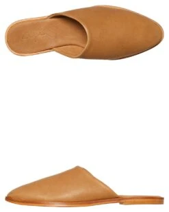 Womens Loui Slide Saddle Tan Leather