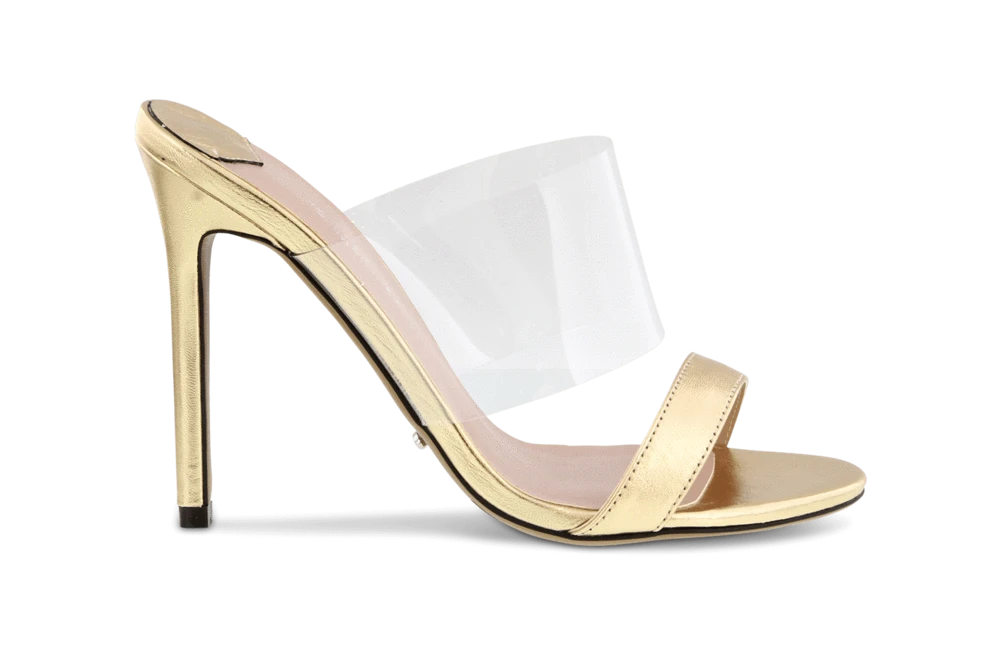 Kosta Gold Foil/Clear Vynalite Heels By Tony Bianco Shoes 3 Kosta Gold Foil/Clear Vynalite Heels By Tony Bianco Shoes