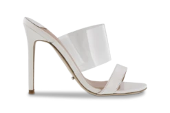 Kosta White Kid/Clear Vynalite Heels By Tony Bianco Shoes