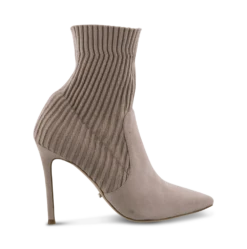 Laila Ochre Kid Suede/Ochre Sock Ankle Boots By Tony Bianco Shoes