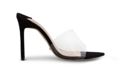 Marley Clear Vynalite/Black Kid Suede Heels By Tony Bianco Shoes