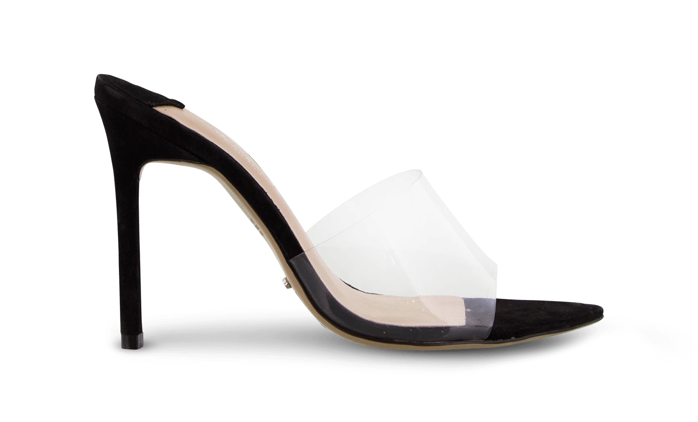 Marley Clear Vynalite/Black Kid Suede Heels By Tony Bianco Shoes 3 Marley Clear Vynalite/Black Kid Suede Heels By Tony Bianco Shoes