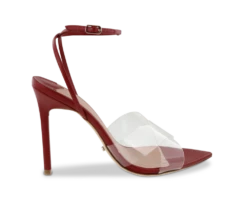 Meeka Clear Vynalite/Brick Kid Heels By Tony Bianco Shoes