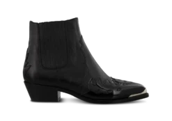 Whistler Black Luxe/Black Patent Ankle Boots By Tony Bianco Shoes