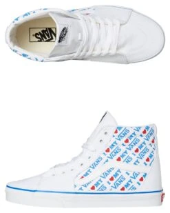 Womens Sk8 Hi Shoe True White Print
