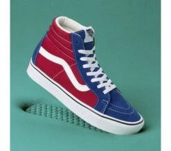 (Two-Tone) True Blue/Chili Peppere - COMFYCUSH SK8-HI REISSUE BLUE Sale Shoes By Vans